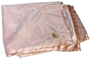 N2!WOW! Manta de cuna de satén de terciopelo minky de felpa rosa Winnie the POOH de colección - Imagen 1 de 5