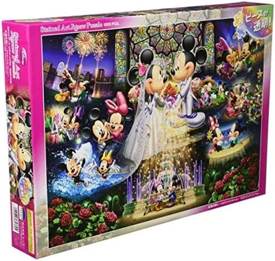 Jigsaw Puzzle Disney Eternal Oath Wedding Dream 1000pcs Stained Glass Art Tenyo - Image 1 of 3