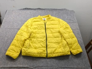 Old Navy Puffer Jacket Mens XXL Yellow Zip Up - Picture 1 of 10