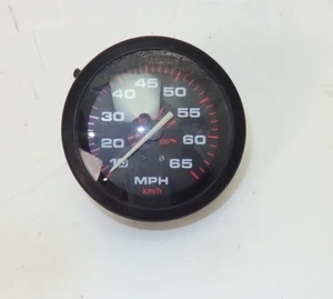Teleflex Marine Boat 3 1/4" 65 MPH Speedometer Black Face - Red / White - Picture 1 of 3