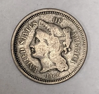 1866 Three Cent Nickel Piece - Image 1 of 3