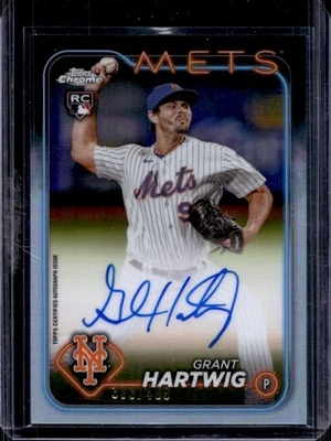 2024 Topps Chrome Grant Hartwig Rookie Auto Refractor Rookie #393/499 Mets - Image 1 of 2