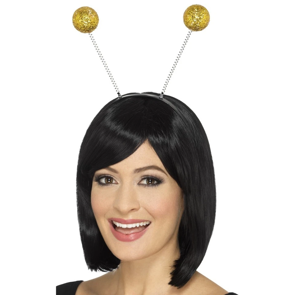 GLITTER SPARKLE HEAD BALL BOPPERS HEN NIGHT ALIEN DISCO PARTY HEADBAND ANTENNA  - Image 1 of 1