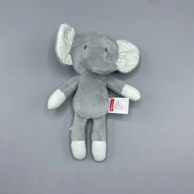 Fisher Price Bebé Elefante Peluche Bebé Juguete Muñeca Gris Aqua Orejas Arrugadas Lovey 8" Foto 1 de 3