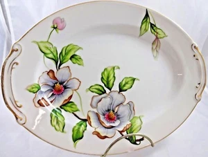 Vintage Roselyn China Magnolia 12 x 9 Oval Platter Made in Japan Flowers Floral - Picture 1 of 7