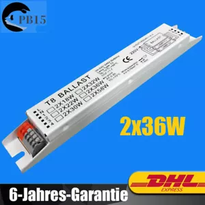2x36W Vorschaltgerät EVG Elektronisches Leuchtstofflampe T8 Neonlampe 220-240V - Bild 1 von 14