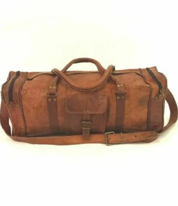 Bag Leather imported Duffle Weekend Men Gym Holdall Luggage Vintage Genuine - Picture 1 of 2