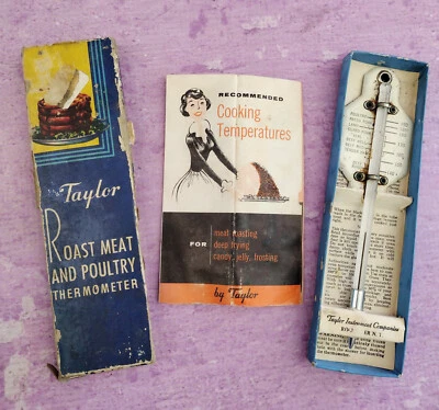 VTG Taylor Thermometer 1956 Roast Meat Poultry 5936 Rochester NY Box Instruction - Image 1 of 4