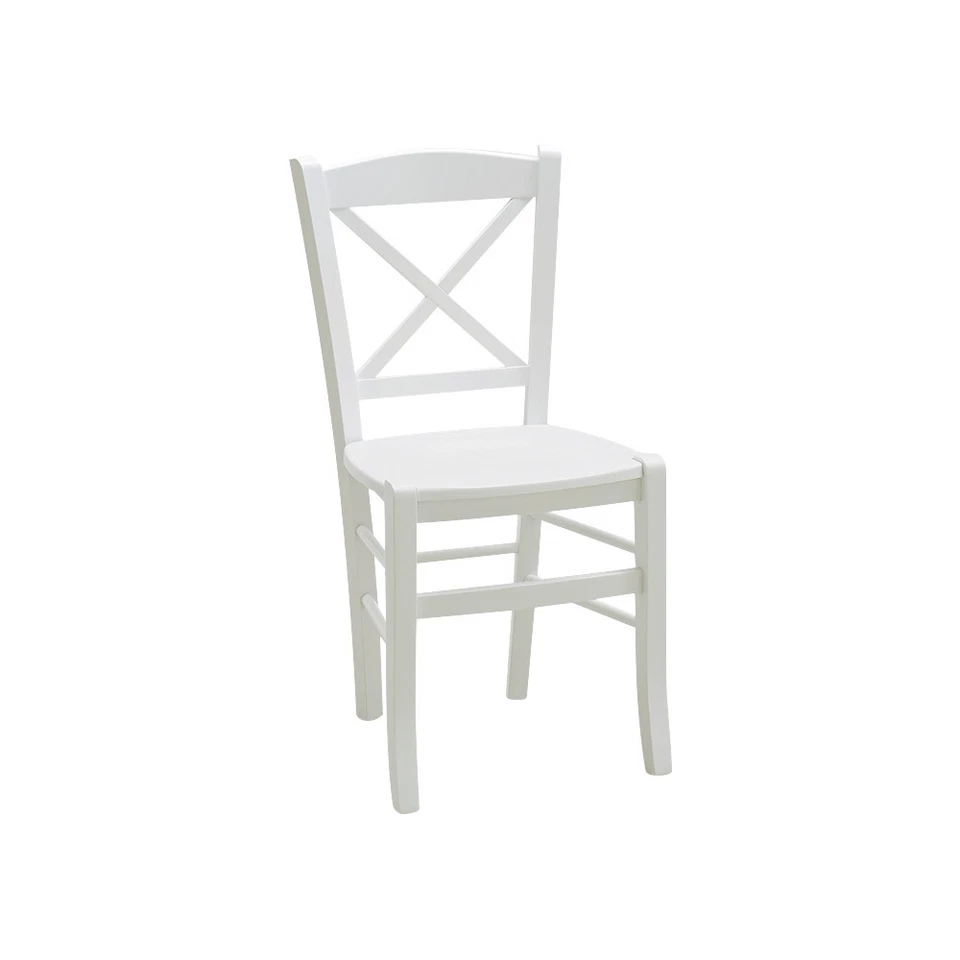 SEDIA CUCINA IN LEGNO, BIANCO, SEDUTA LEGNO  + ACQUSTI - SPENDI - Immagine 1 di 1