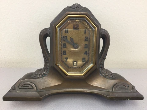 Antique Mantle Desk Shelf Clock The Lux Clock MFG Co. ( Working Perfectly ) Cover