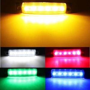 3.8” 6LED White Amber Truck Side Marker Light Trailer Bus RV Clearance 12V-24V - Picture 1 of 23