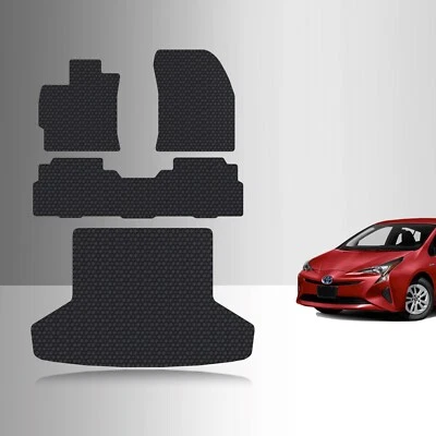 ToughPRO 全套脚垫黑色适用于丰田普锐斯 V 全天候 2012 - 2018 — 第 1/4 张图片