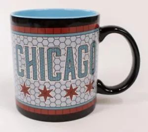Chicago Mosiac Flag Mug Ceramic Cup 16 oz. Souvenir Illinois 🆕 - Picture 1 of 9