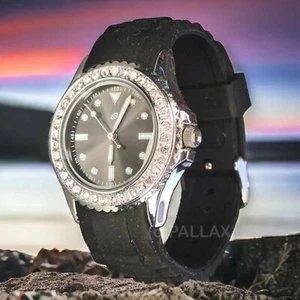 RELOJ DE PULSERA OWIM UNISEX NEGRO PLATA ACERO INOXIDABLE SILICONA - Imagen 1 de 3