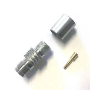 Confezione da 5 connettori coassiali coassiali RF a crimpare jack TNC femmina per RG8 LMR400 US Stock - Foto 1 di 3