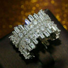 2.31 Ct Cubic Zircon Ring Full Eternity Engagement Wedding Ring 14K White Gold