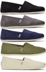 toms mens canvas slip on shoes