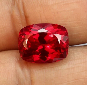 7.75 Ct Natural Flawless Cushion Cut Burmese Red Ruby Certified Loose Gemstone - Picture 1 of 5