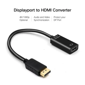 New DisplayPort Male to HDMI Female Converter Adapter Cable 4K*2K 30Hz UltraHD - Picture 1 of 9