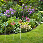 Spring Garden Decor - Set of 4 Rustic Metal Stakes for Outdoor Use