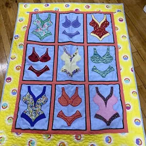 Quilts - Whimsical Bathing Suit Quilt - 42 X 56 Wall Quilt - Picture 1 of 2