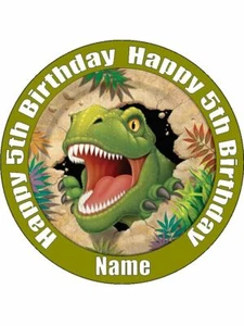 T- Rex Dinosaur Edible Cake Toppers - Icing -Dinosaur Cake Decorations - 2 Sizes - Picture 1 of 4