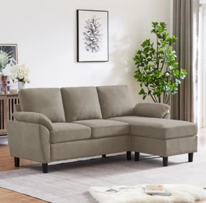 Modern Sectional Sofa Couch L-Shaped Convertible Reversible Ottoman Living Room - Picture 1 of 5