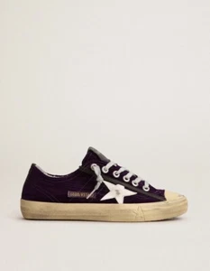 Golden Goose V-Star Sneaker Purple Velvet/White/Silver sz 37 New in Box - Picture 1 of 11
