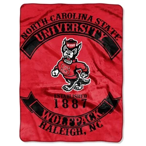 North Carolina State Wolfpack coperta di peluche, 60”x80” - calda e morbida coperta NCAA - Foto 1 di 3