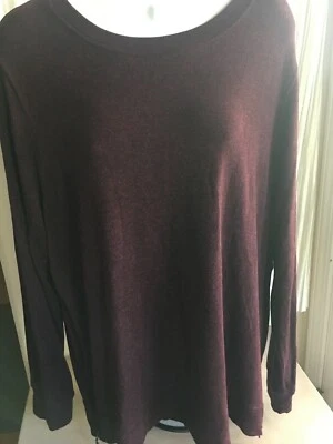 Matty M Ciruela Suéter XL Rayón Spandex Cuello Redondo Cremallera Lados Inferior Suave Foto 1 de 4