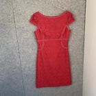 David Lawrence Dress Womens Size 10 Coral Orange Pencil Lace Cap Sleeve Lined