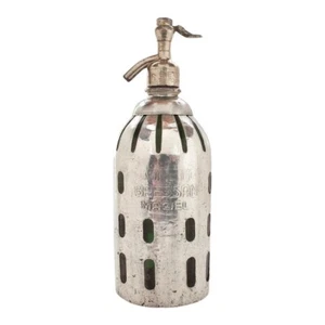 Art Deco Syphon Chromium Metal Case Green Glass Auto Siphon Argentina - Picture 1 of 5