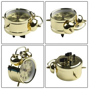 Gold Bell Alarm Clock Mechanical Wind Up Loud Twin Table Vintage Retro Old Look - Picture 1 of 7