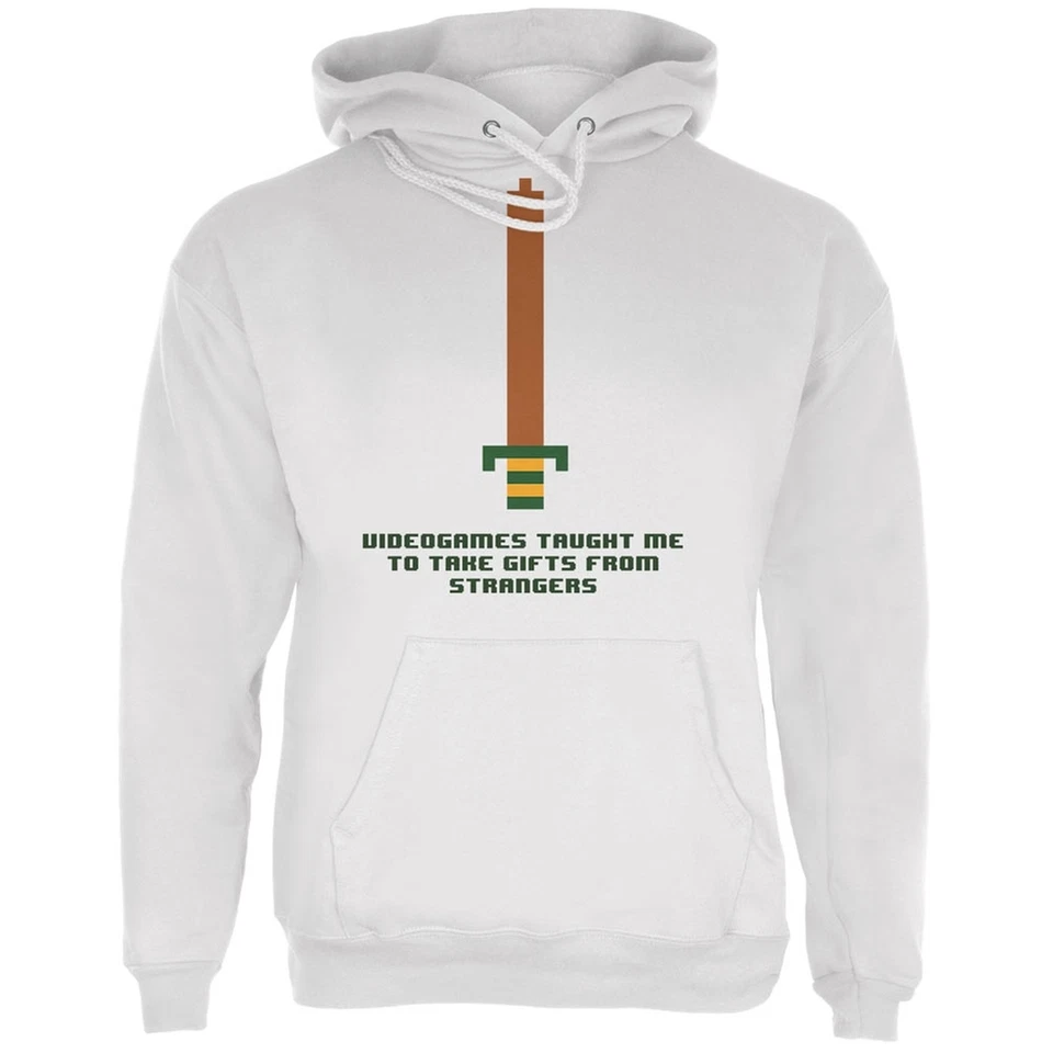 Sudadera con capucha blanca para adultos Videojuegos Regalos de extraños Foto 1 de 1