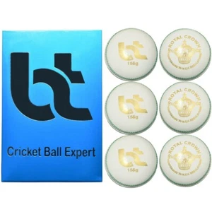 6 Cricket Balls box leather White 156g Excellent Quality Genuine leather 4piece - Picture 1 of 12