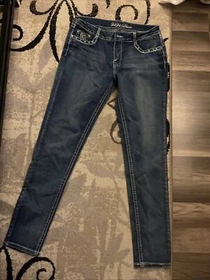 Pantalones de mezclilla para mujer ViVi Diva - talla 13 - cruces adornadas Foto 1 de 4