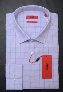Hugo Boss Men's Mabel Sharp Fit Light Purple Cotton Dress Shirt 42 16.5 36/37 - Picture 1 of 12