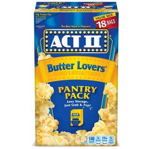 Act II Butter Lovers Microwave Popcorn Pantry Pack (2.75 Ounce, 18 Count) - Picture 1 of 1