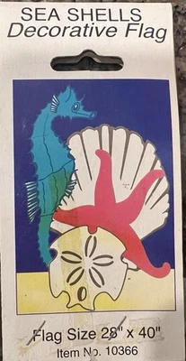 Evergreen Sea Shell Decorative House Flag 28 X 40 NEW - Free Ship - Image 1 of 2