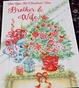 For You Brother & Wife, Christmas Card. (R132). - Picture 1 of 3