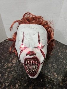 LED Pennywise Mask Stephen King's It Chapter Two 2 Cosplay Scary Joker Prop - Picture 1 of 5