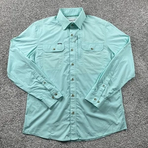 Poncho Shirt Men M Blue Slim Fit Performance Magnetic Vented Fishing Outdoors - Picture 1 of 18