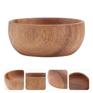 Grand bol en bois bol mélangeur céréales assiette bol à soupe bol en bois - Photo 1 sur 12