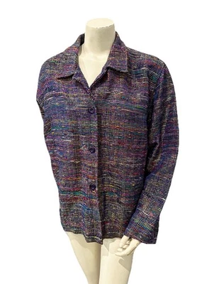 Chaqueta Blazer JM Collection XL Mezcla Seda Metálica Colorida Mujer’s Única Foto 1 de 4