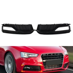 Fit Audi A5 S5 13-2017 2x Front Bumper Honeycomb Fog Light Grille Cover - Picture 1 of 10