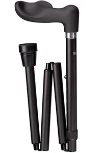 Elite Black Fischer Soft Touch Folding Walking Stick - Right - Picture 1 of 1