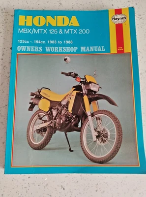 HONDA MBX/MTX 125 200 Haynes Motorcycle Workshop Manual 1988 ISBN185010493X - Image 1 of 2