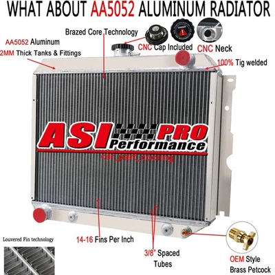 For 1968-1974 Dodge Coronet Charger Challenger Plymouth Satellite 3Row Radiator Foto 1 de 4