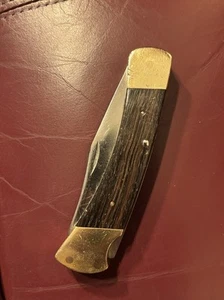 Vintage BUCK 110 2 dot Folding Hunter Pocket Knife USA 1970s Era, & Buck Sheath - Picture 1 of 11