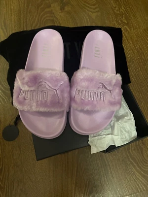 Puma Fenty Tobogán de Piel Orquídea Flor Puma Plata Reino Unido 6 Nuevo en Caja Foto 1 de 4